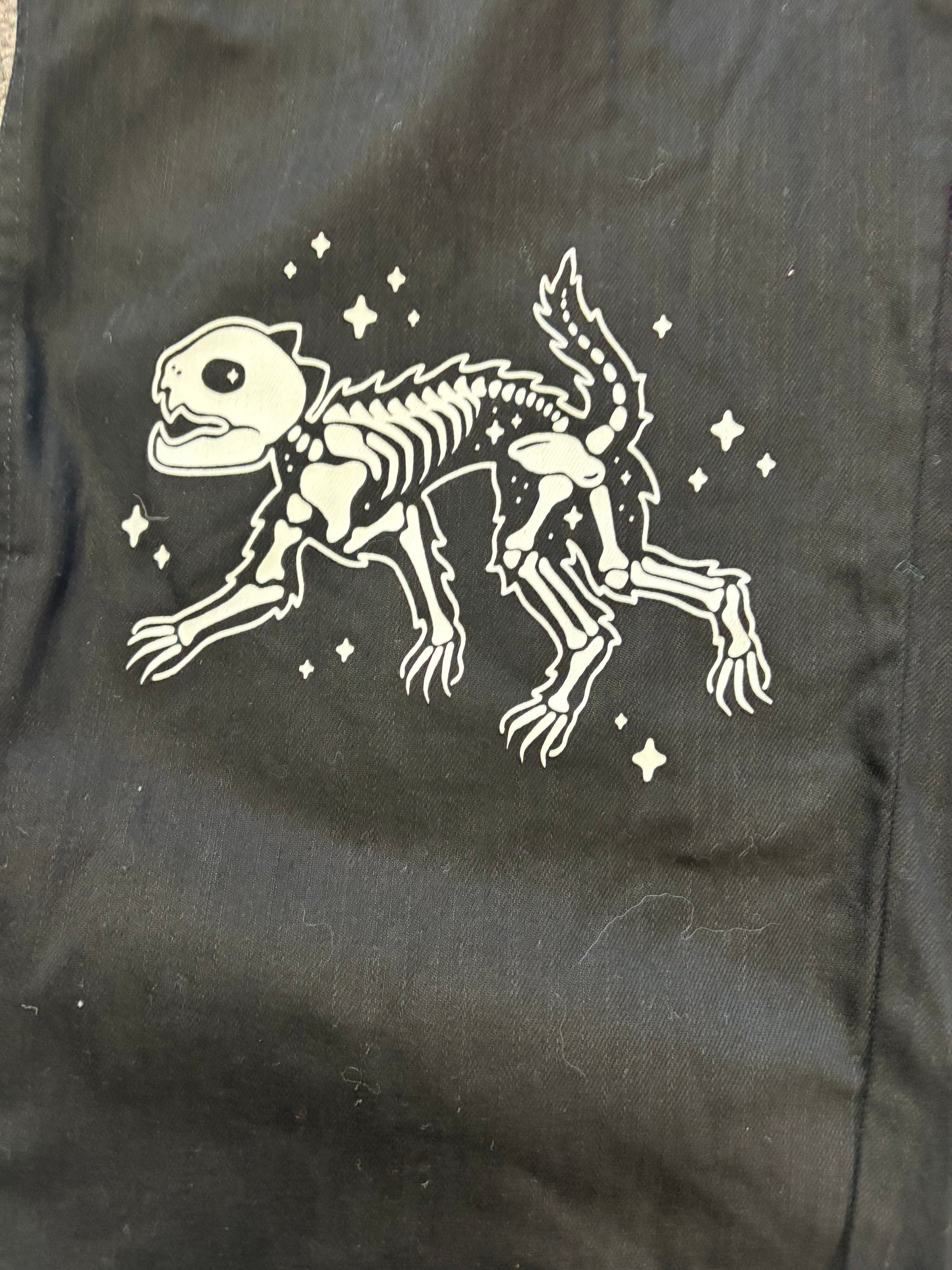 BLACK ANIMAL SKELETON DUNGAREES | 12