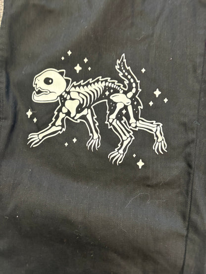 BLACK ANIMAL SKELETON DUNGAREES | 12