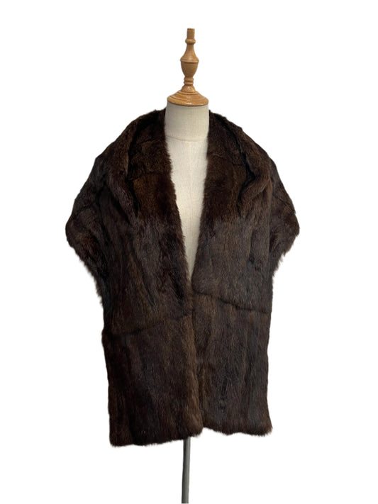 DEEP BROWN FUR STOLE SZ 8-12