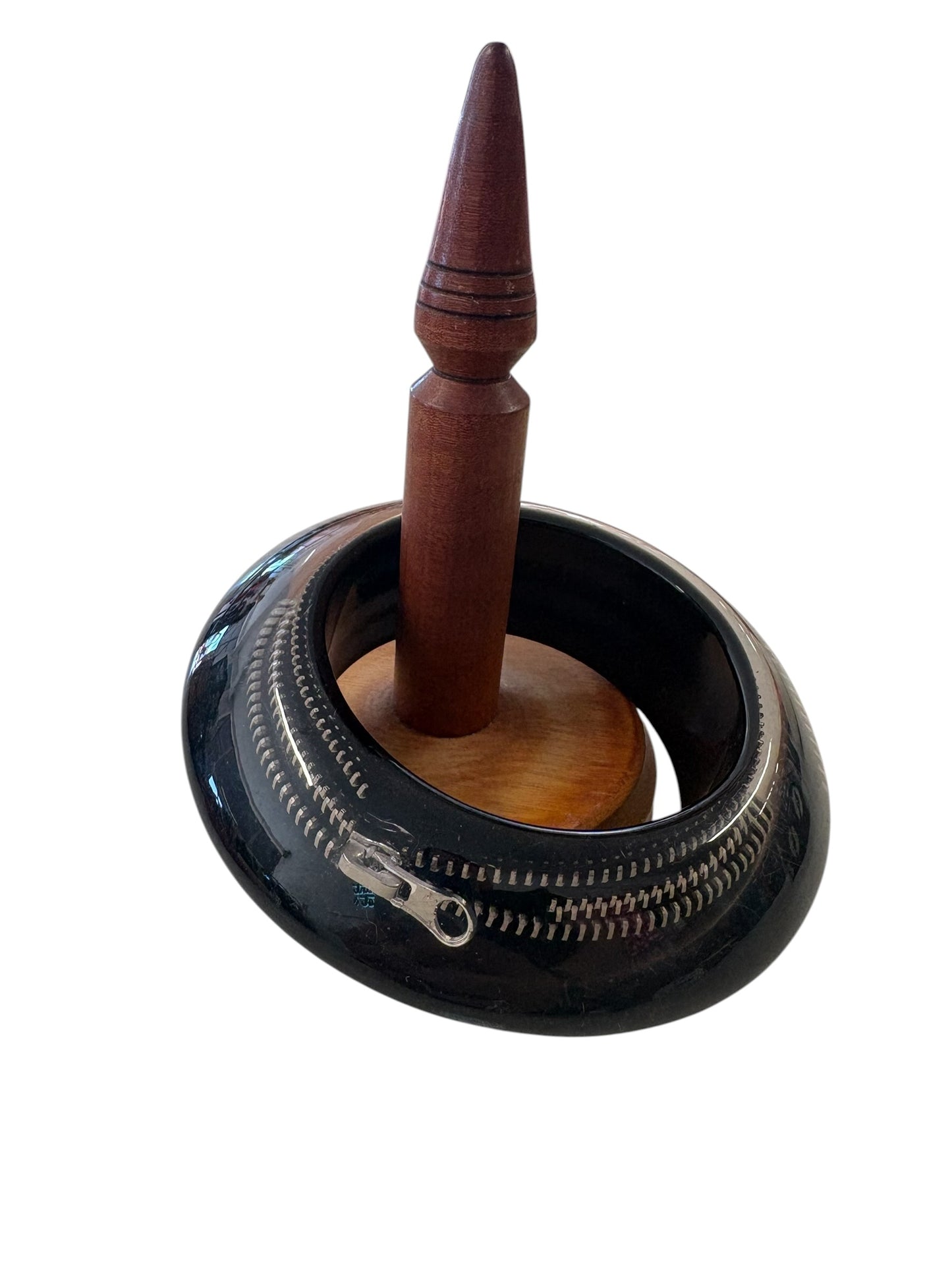 CLEAR BLACK ZIP BANGLE