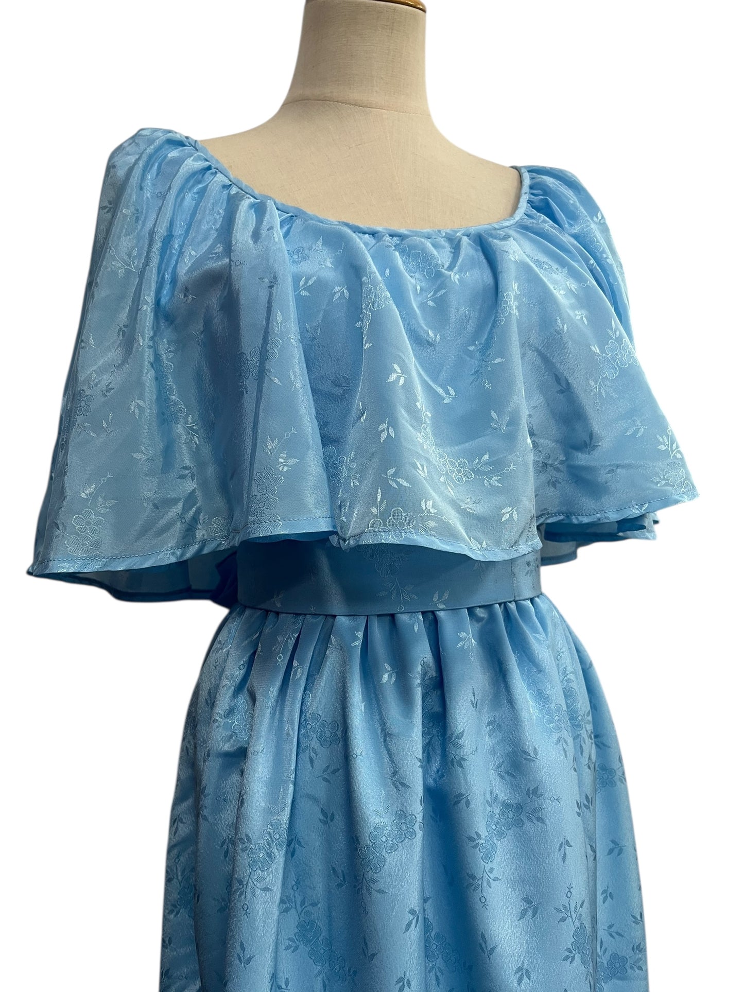 BLUE 70s SATIN DRESS | 8