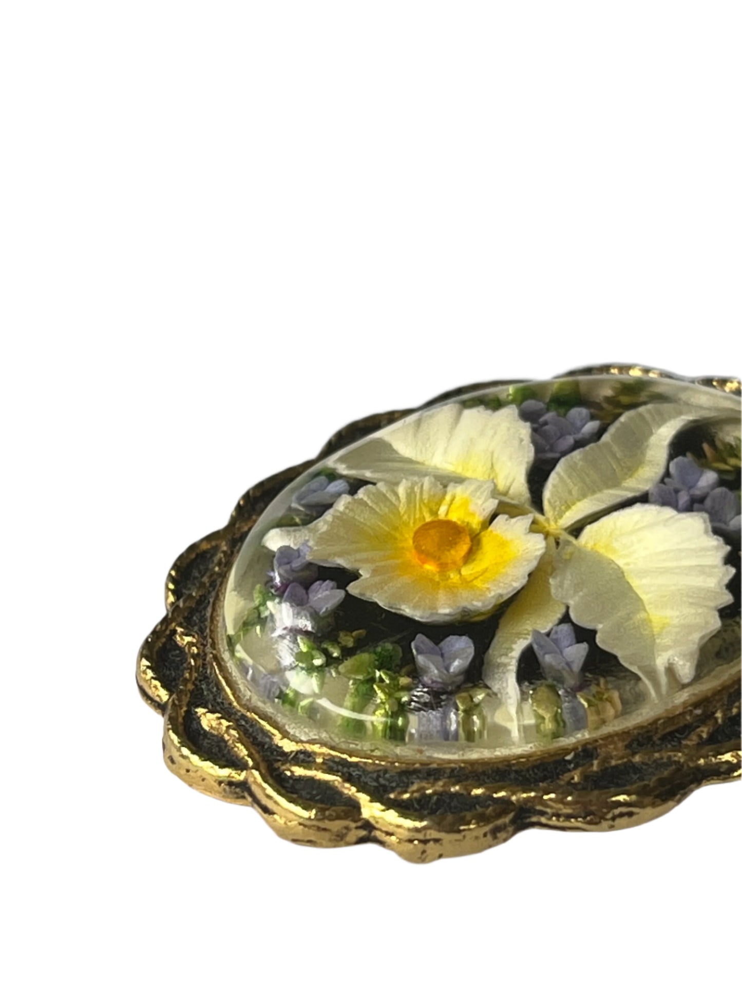 REVERSE CARVE ORCHID BROOCH