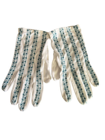BLUE EMBROIDERED GLOVES