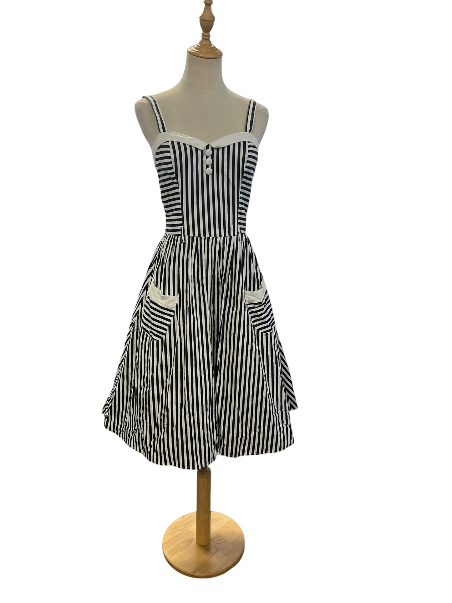 HELLBUNNY VIXEN STRIPED DRESS | S