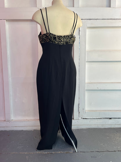 BLACK & GOLD GOWN SZ 18