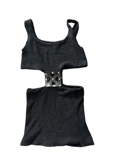 MINI CRINKLE BLACK 90S RAVE DRESS | 8
