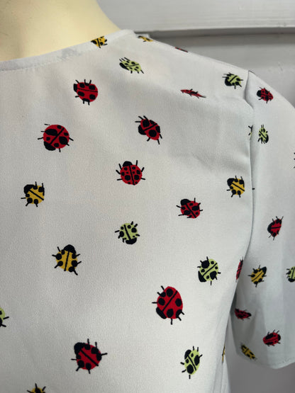 MODCLOTH LADYBIRD DROP BACK TOP SZ L/16