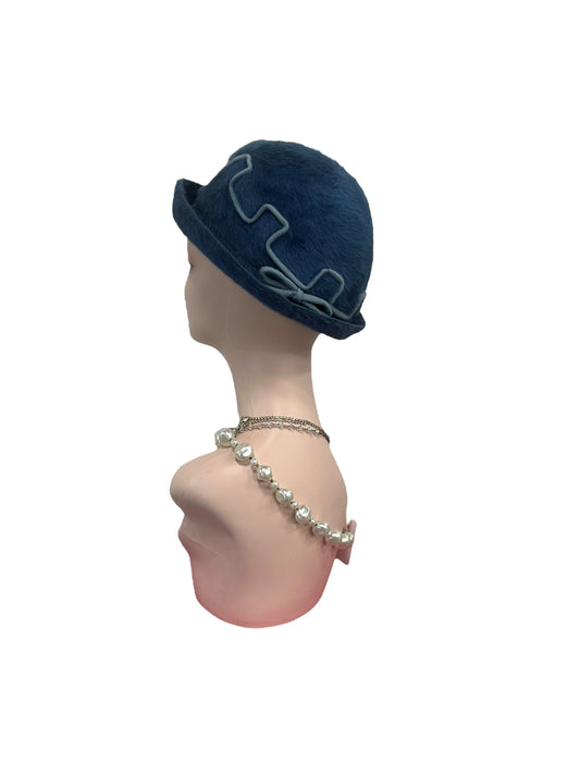 SOFT BLUE VELVET HAT
