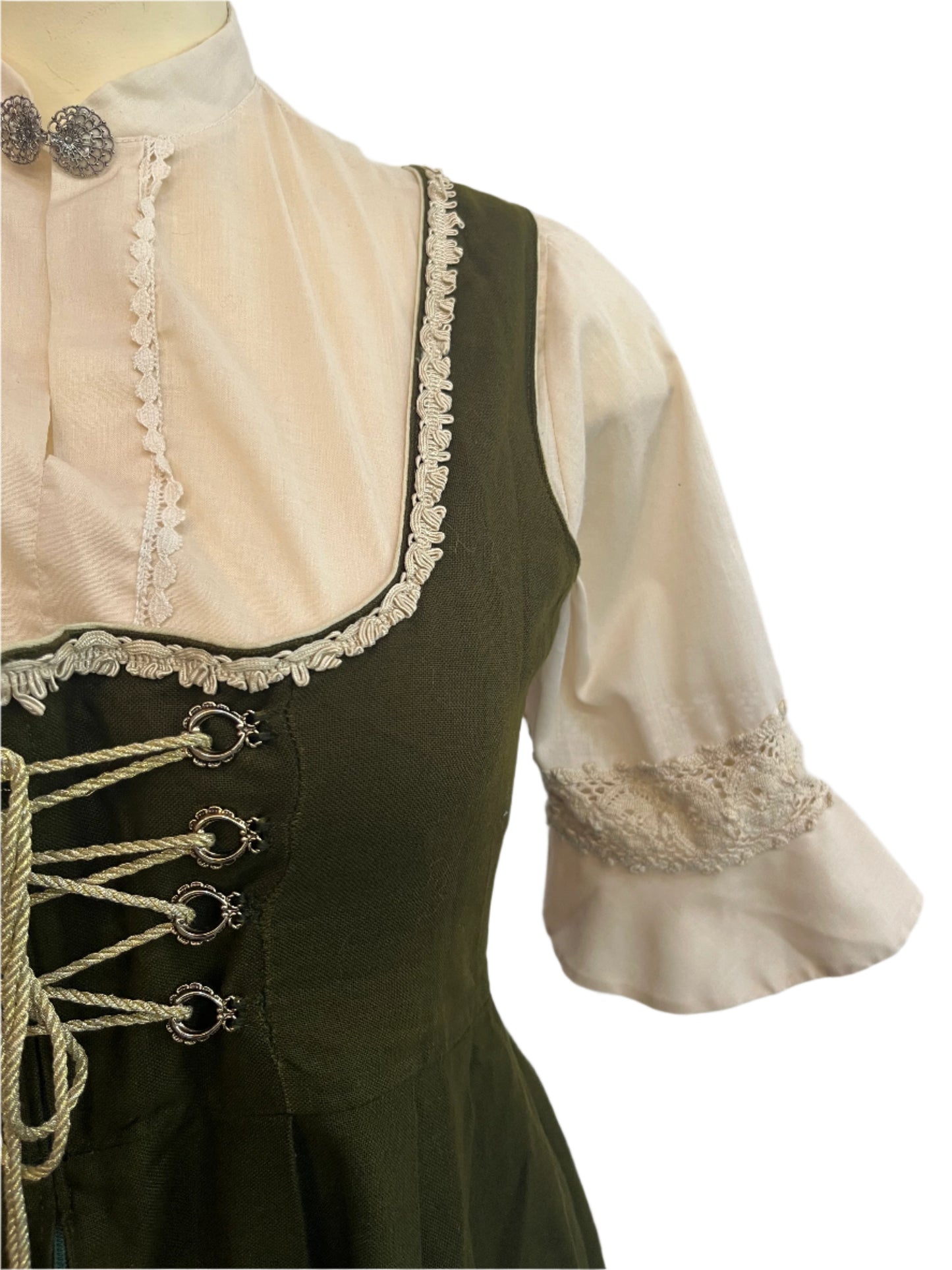 AUTHENTIC DIRNDL OLIVE DRESS SZ 16