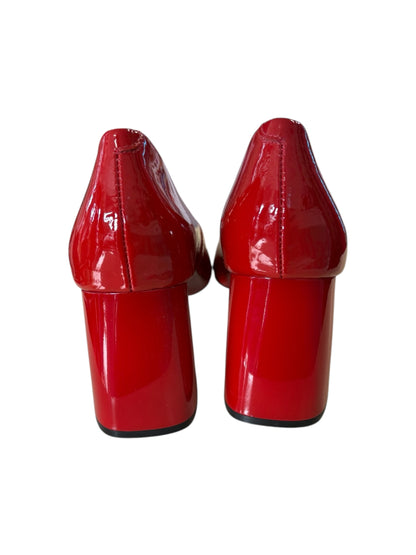 RED FLARE BLOCK HEELS | 41