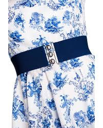 HELLBUNNY  NAVY BUCKLE ELASTIC BELT | S
