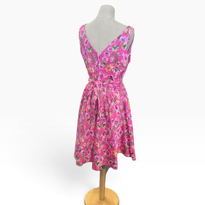 LADY VINTAGE PINK TROPICAL DRESS | 16