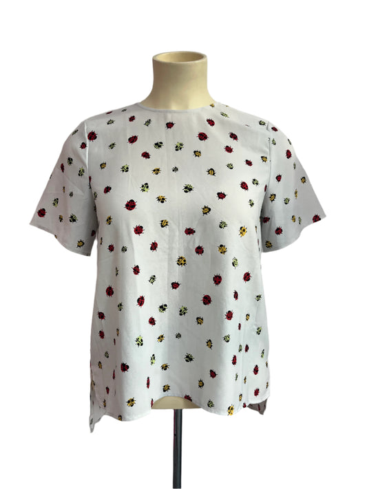 MODCLOTH LADYBIRD DROP BACK TOP SZ L/16