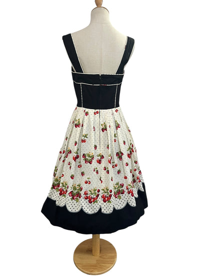 NINETEEN 50 STRAWBERRY & CHERRIES DRESS M/10-12