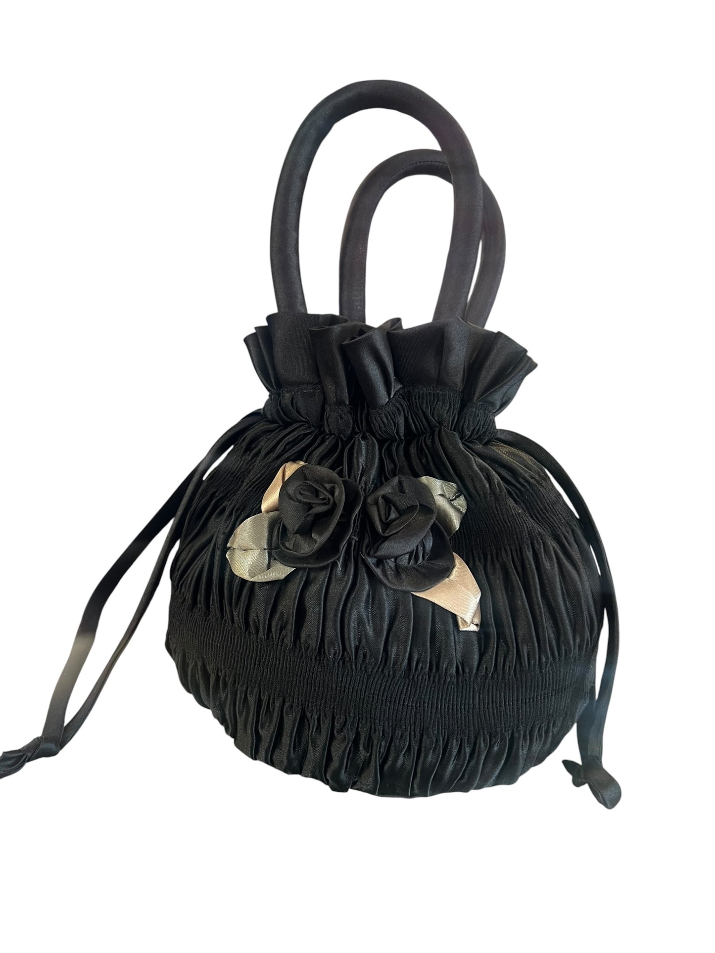 BLACK ROSE RUFFLE BAG