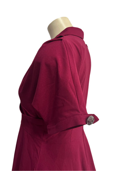 HELLBUNNY - BURGUNDY DRESS SZ 18