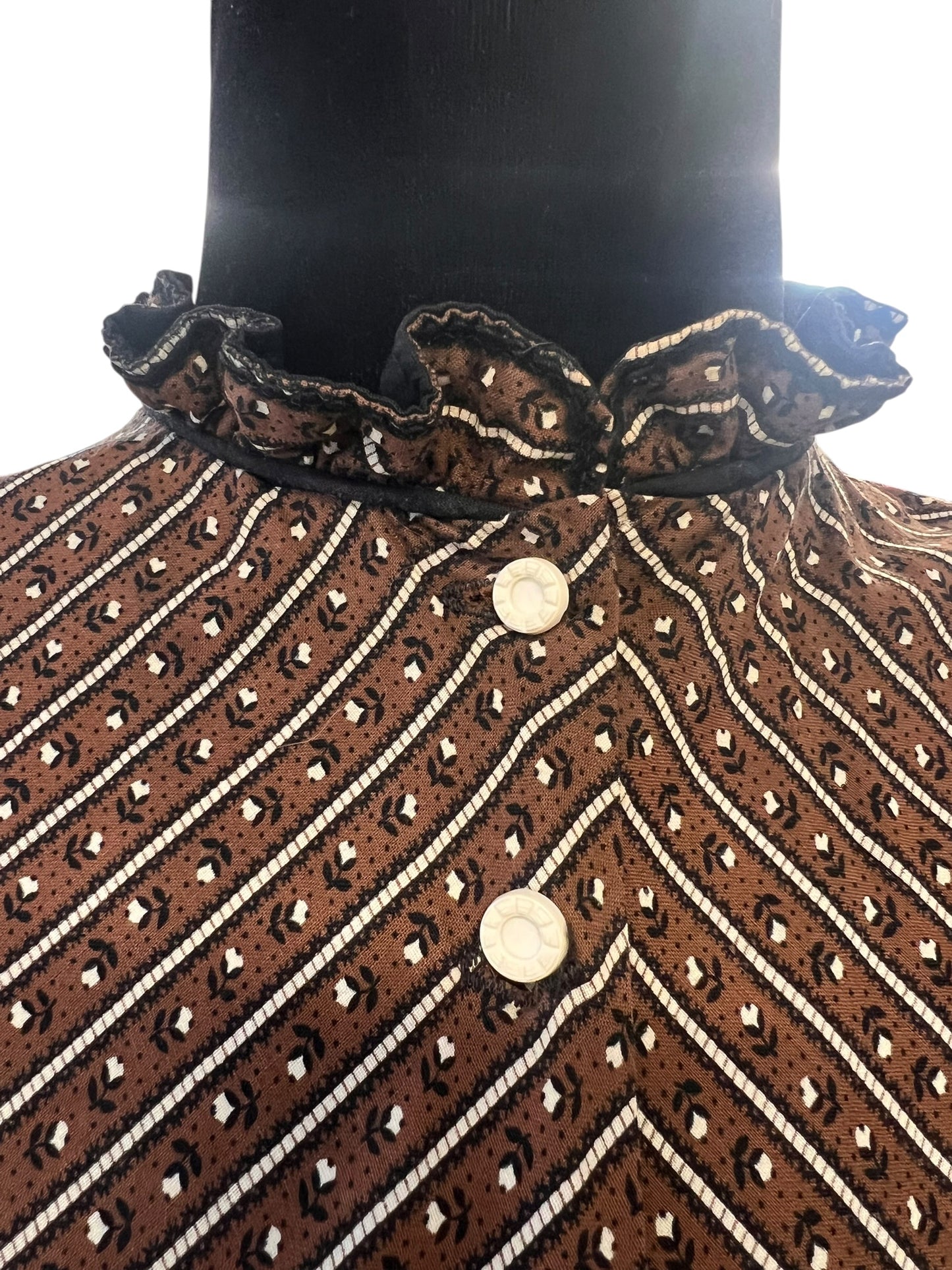 1950s BROWN & CREAM DRESS | 6