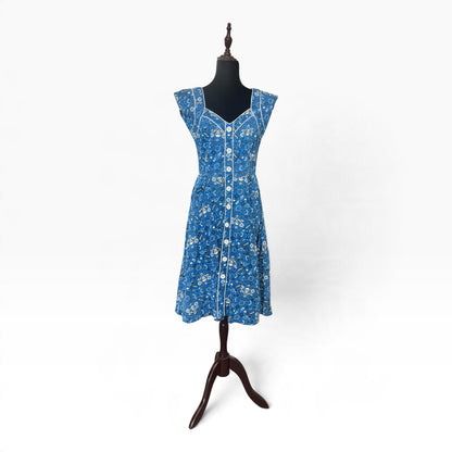 HELLBUNNY BLUE SKULL DRESS | M