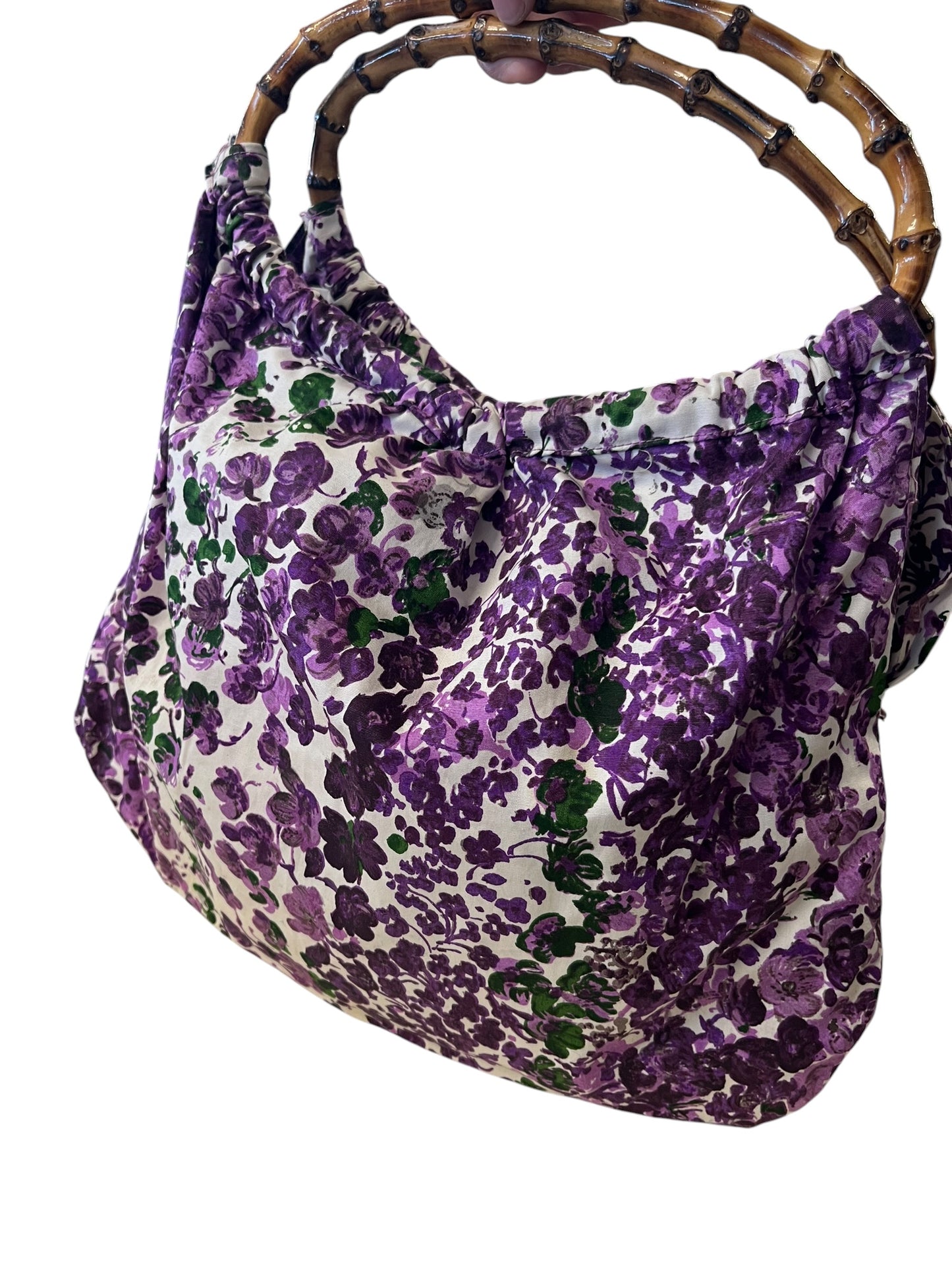 PURPLE BAMBOO HANDLED BAG