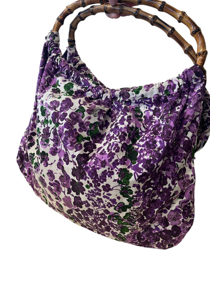 PURPLE BAMBOO HANDLED BAG