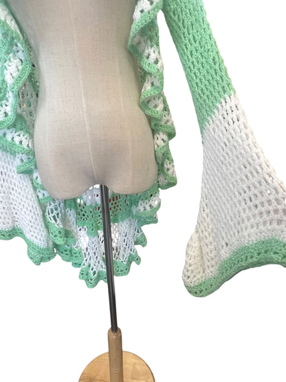 MINT & CREAM CROCHET CARDY | 8/10