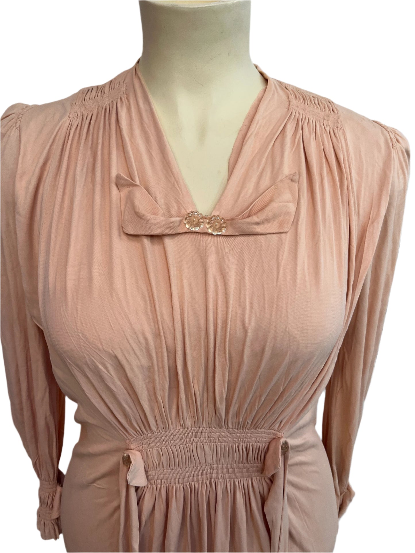 DREAMY PEACH 1940s DRESS SZ 14