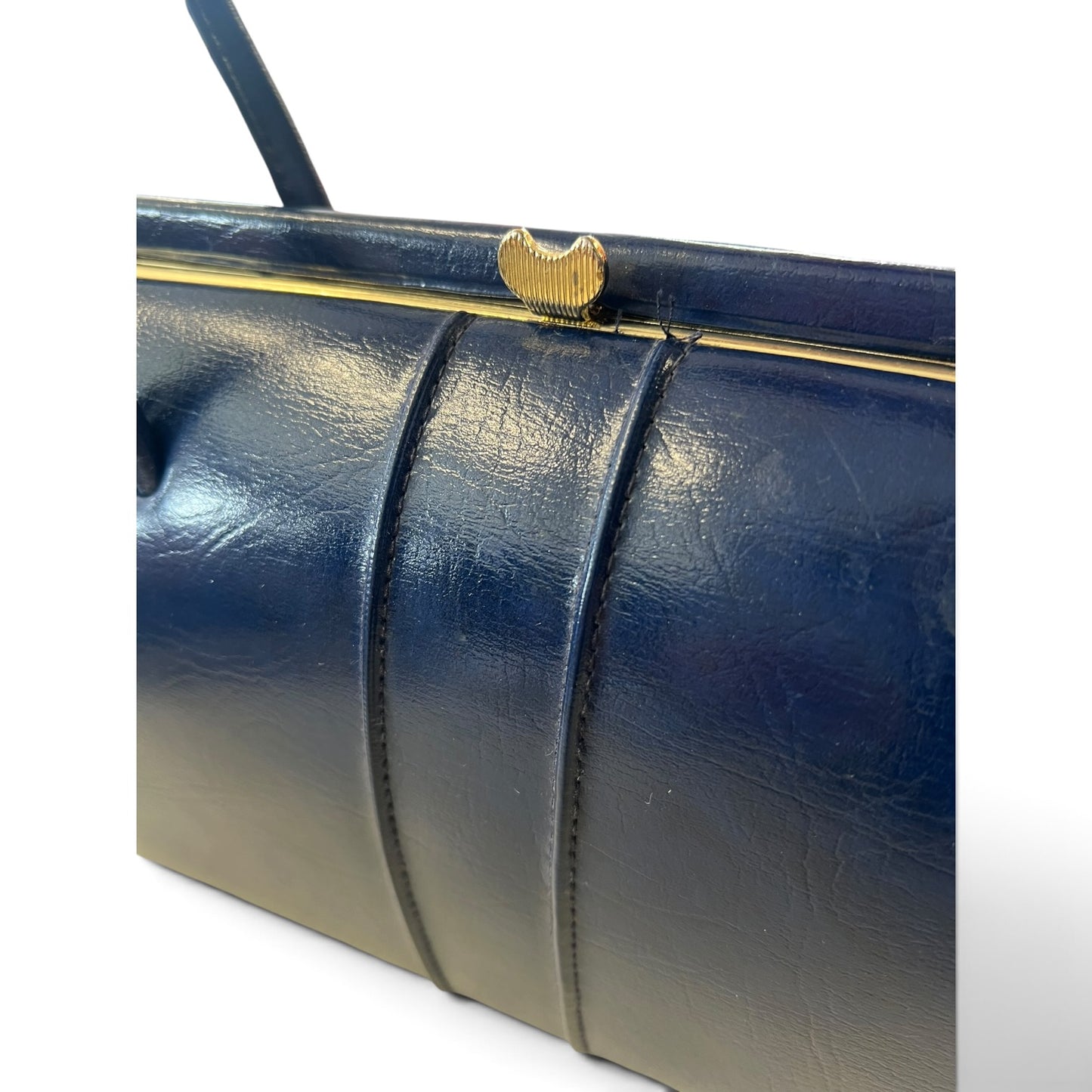 BOND STREET NAVY LEATHER BAG