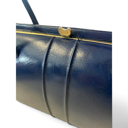 BOND STREET NAVY LEATHER BAG