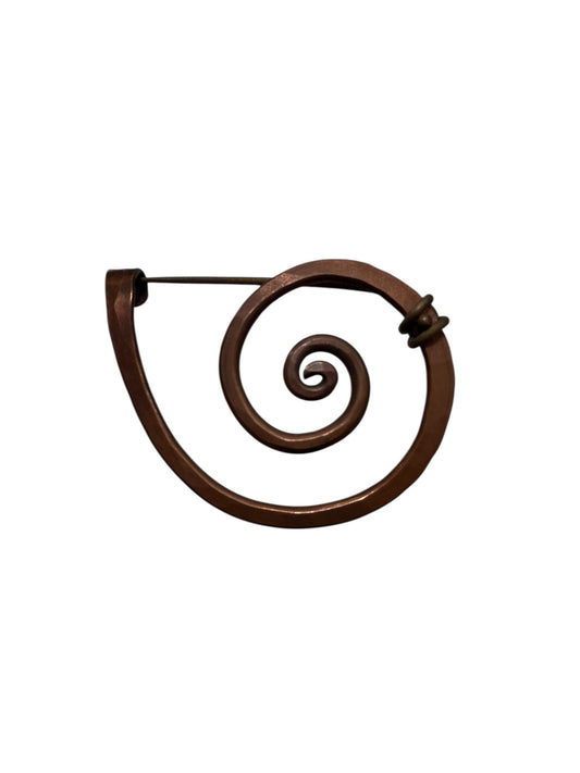 COPPER SPIRAL BROOCH