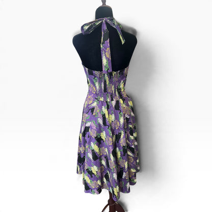 LAURINA JEAN CAT HALTER DRESS | 14