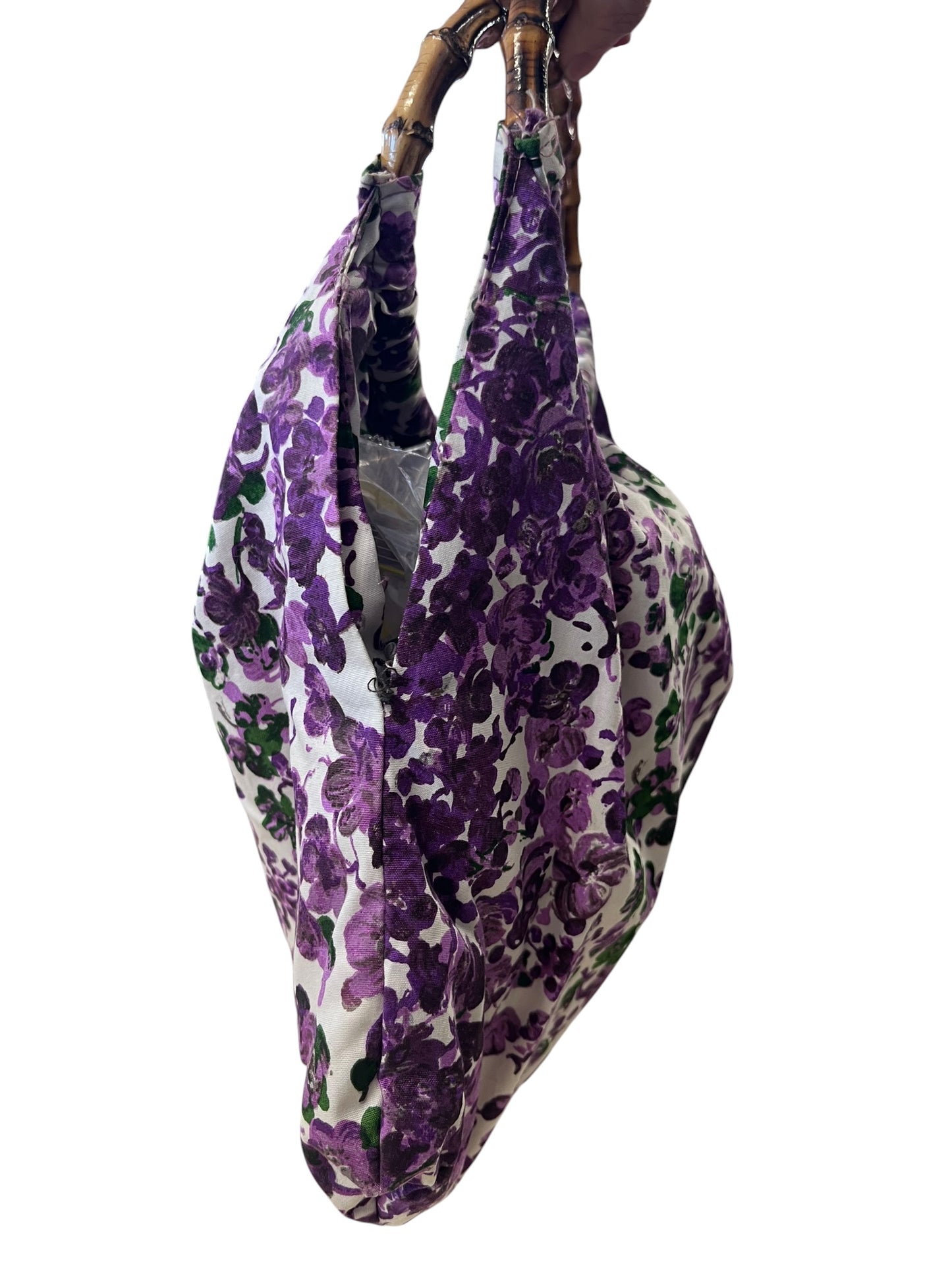 PURPLE BAMBOO HANDLED BAG