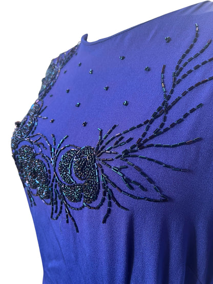A BLUE SWAREE 1940S DRESS | 12