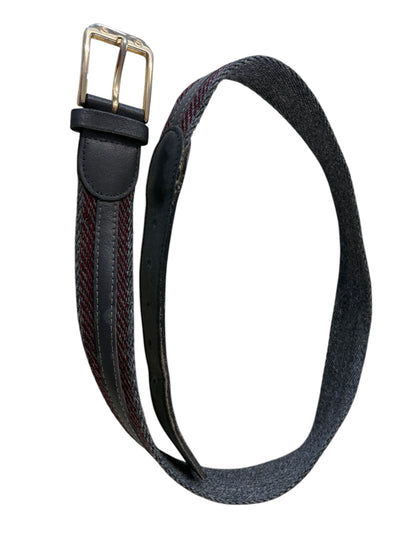 GREY & MAROON LEATHER BELT | M