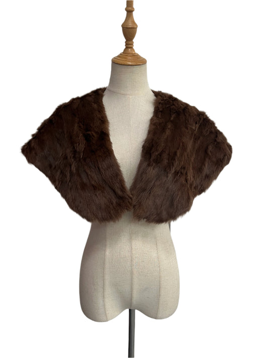 BROWN FUR CAPELET SZ 8- 10