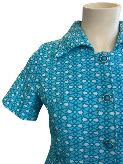 FASHIONWEAR TEAL 70S DRESS | 16/18