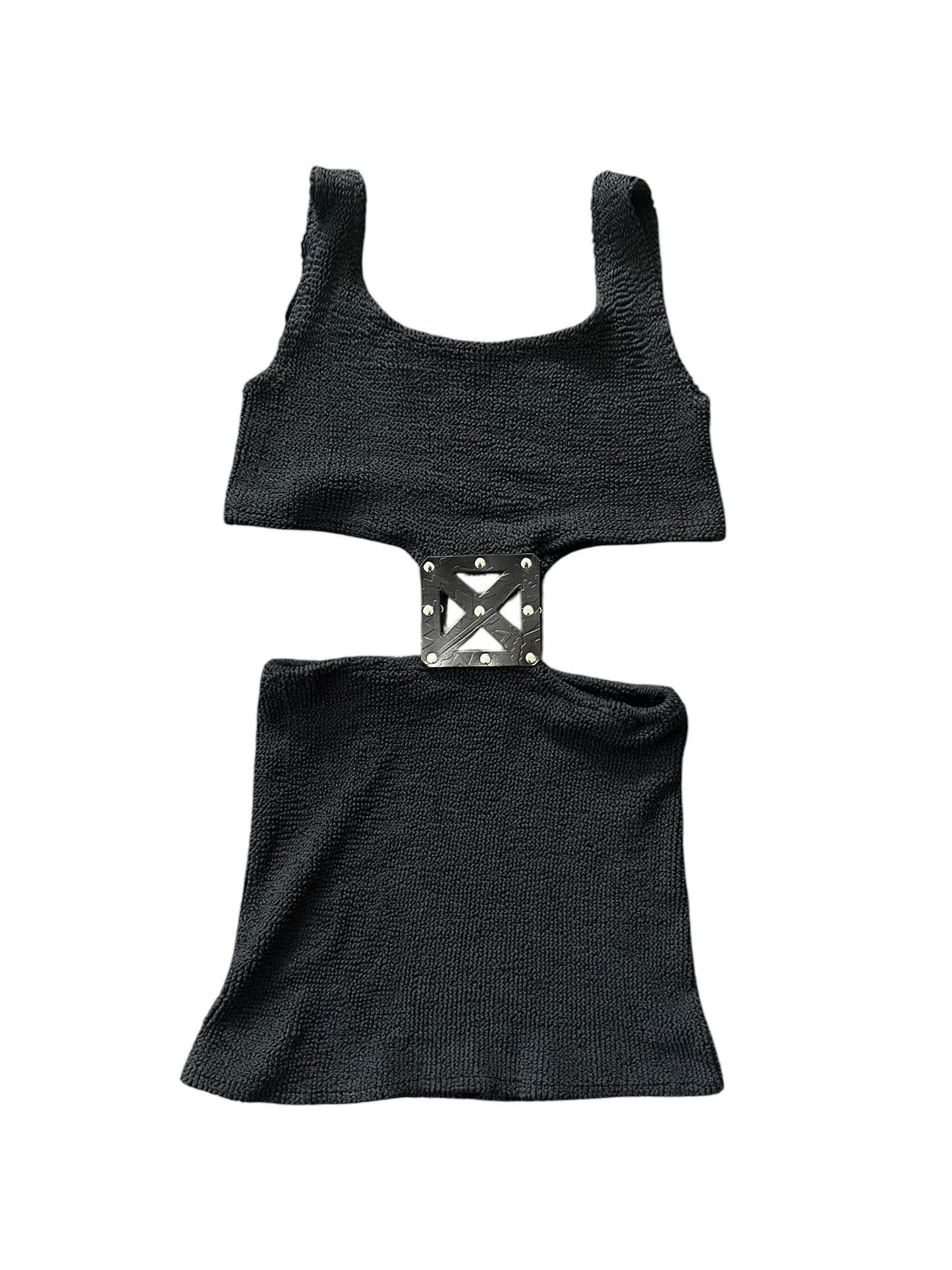 MINI CRINKLE BLACK 90S RAVE DRESS | 8