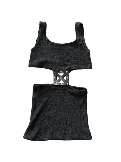 MINI CRINKLE BLACK 90S RAVE DRESS | 8