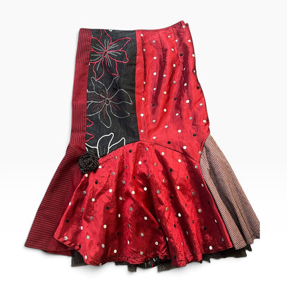BURGUNDY FISHTAIL SKIRT | 14