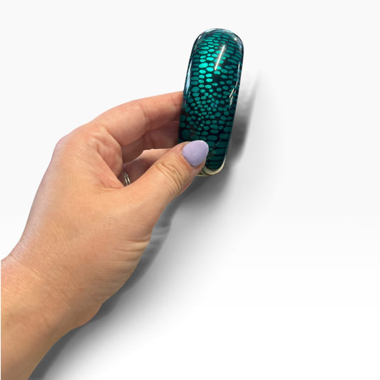 TEAL SNAKESKIN PATTERN BANGLE