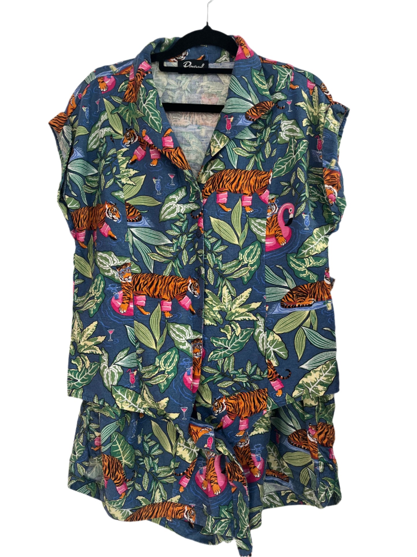 REVIVAL FLAMINGO & TIGER SHIRT SZ 12