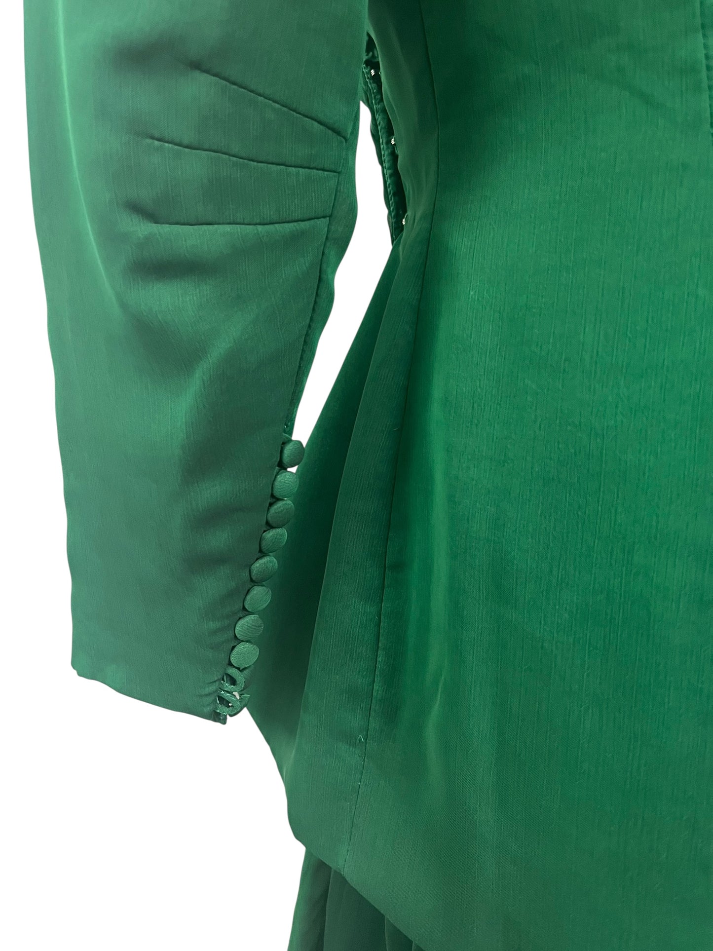 GREEN SILK SKIRT & JACKET | 10