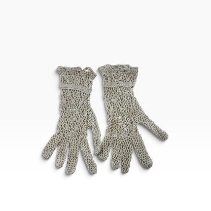CREAM CROCHET GLOVES | 7.5