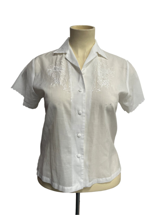 DAFFIDOL WHITE BLOUSE SZ L/14