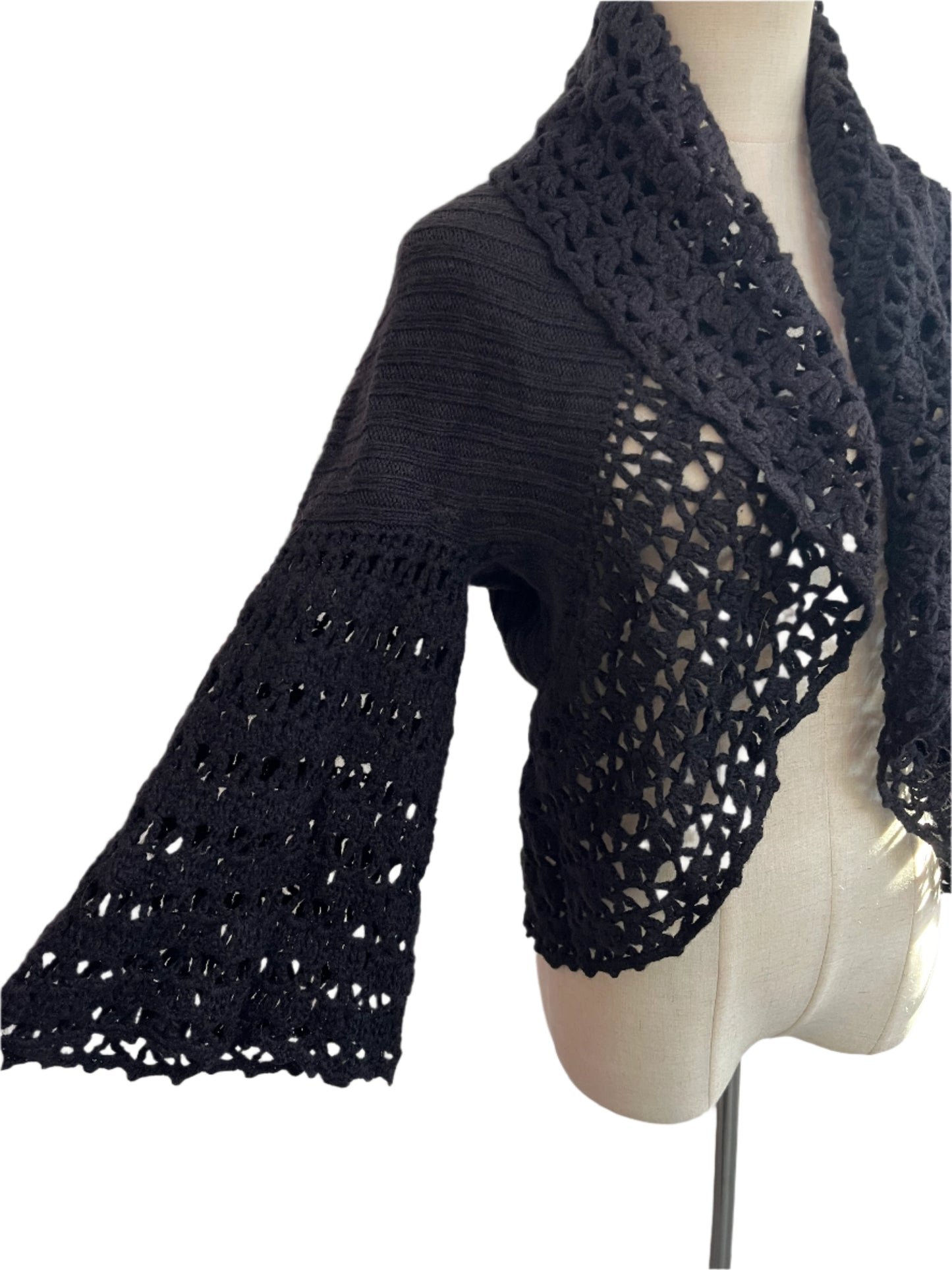 WOOL CROCHET CARDIGAN SZ 12