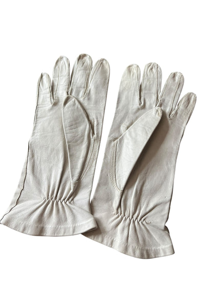 CREAM LEATHER GLOVES