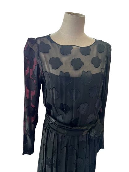 HELGA BLACK SILK DRESS | M