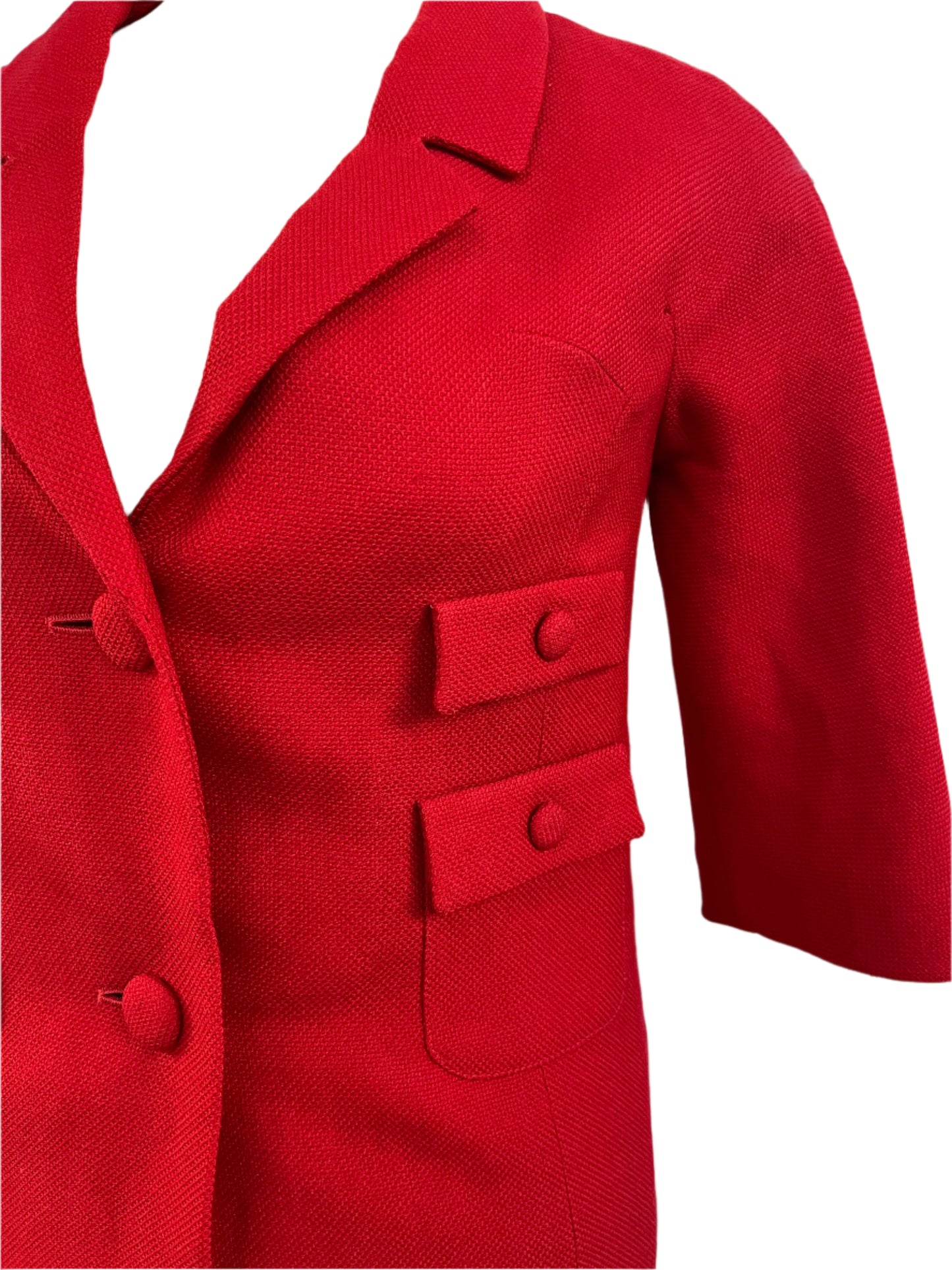 CLARKES (CHCH) RED WOOL 60s COAT SZ 14