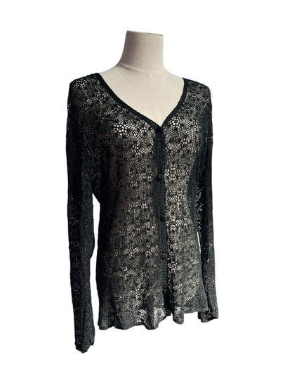 BLACK CROCHET CARDIGAN |12
