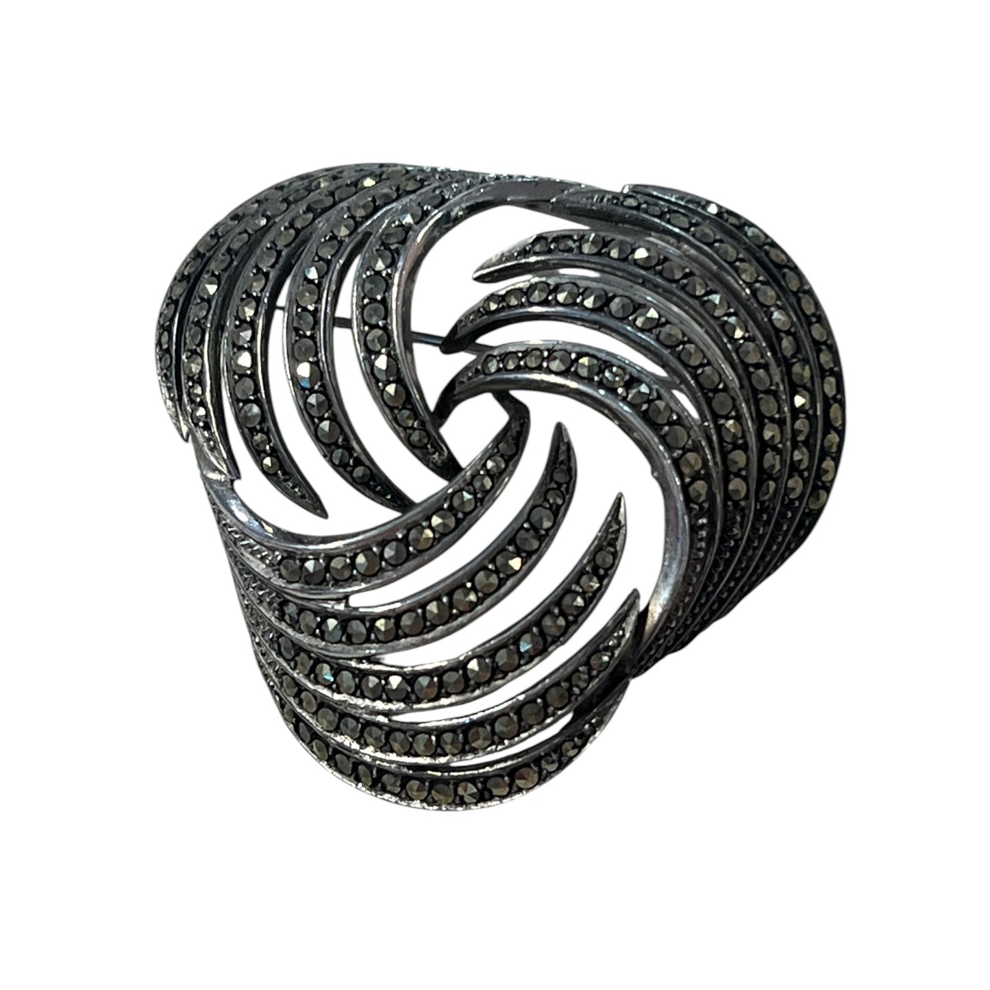 STERLING SILVER SWIRL BROOCH