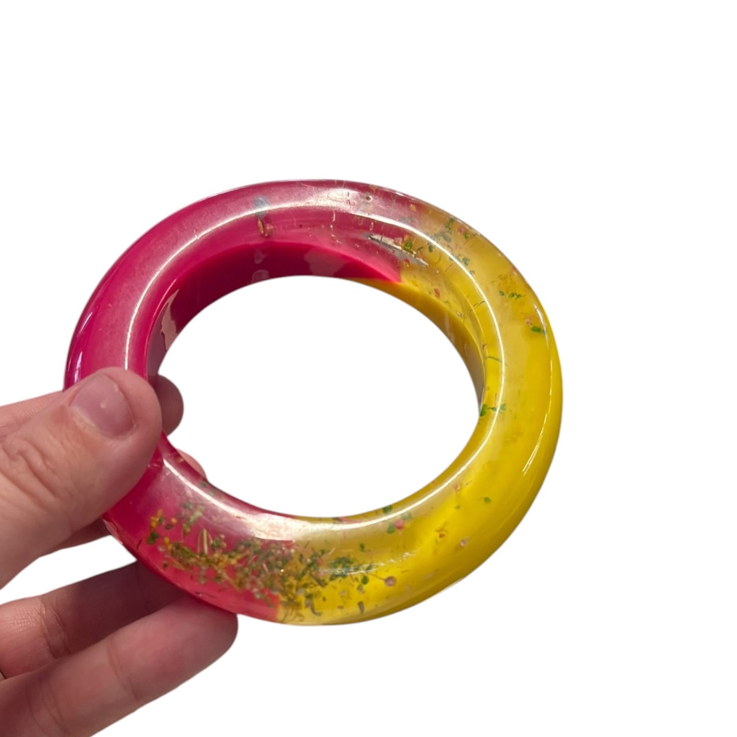 PINK & YELLOW RESIN BANGLE